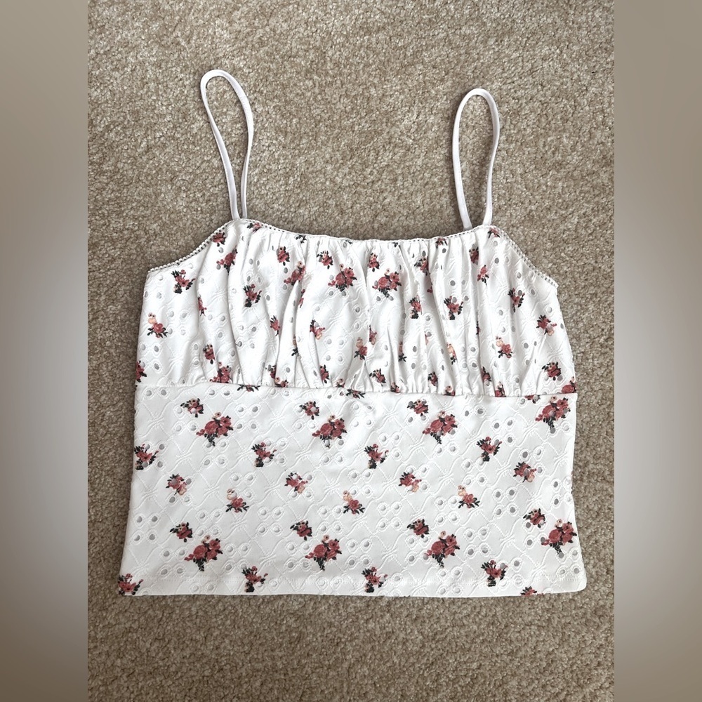 Faded Rose Women's Floral Crop Top Size Large